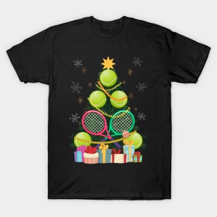 Tennis Christmas Tree Tennis Player Tennis Coach T-Shirt